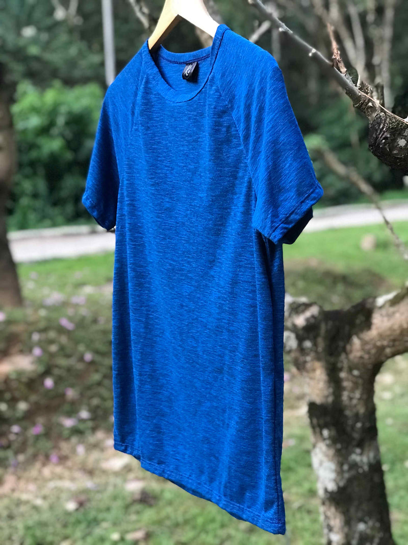 Camiseta Raglan em PET reciclado Azul Primário