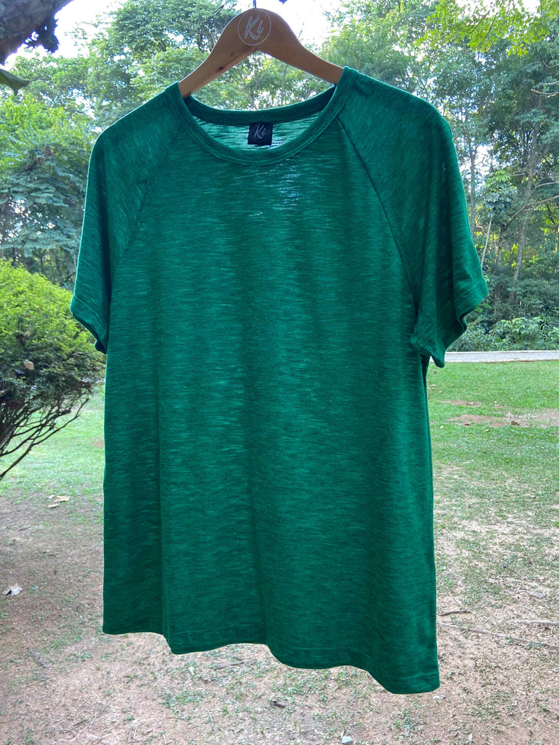 Camiseta Raglan em PET reciclado Verde Bandeira