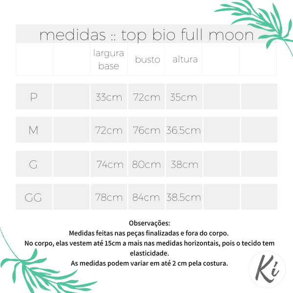 Top Bio Full Moon Verde Folha