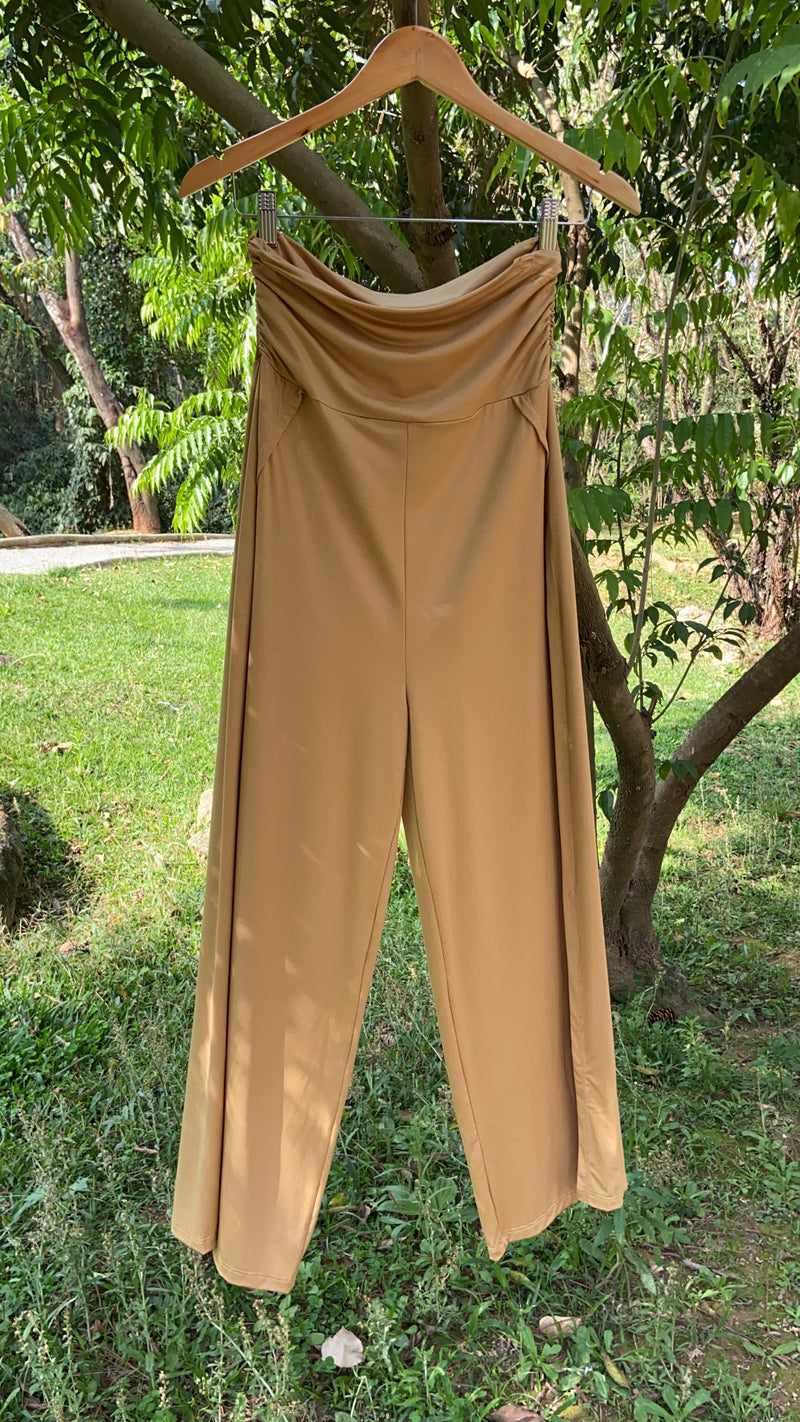 Pantalona Modal Cintura Super Alta Caramelo