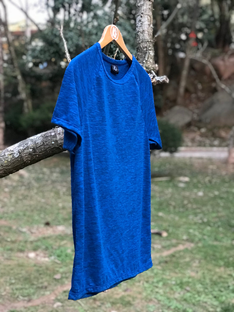 Camiseta Raglan em PET reciclado Azul Primário