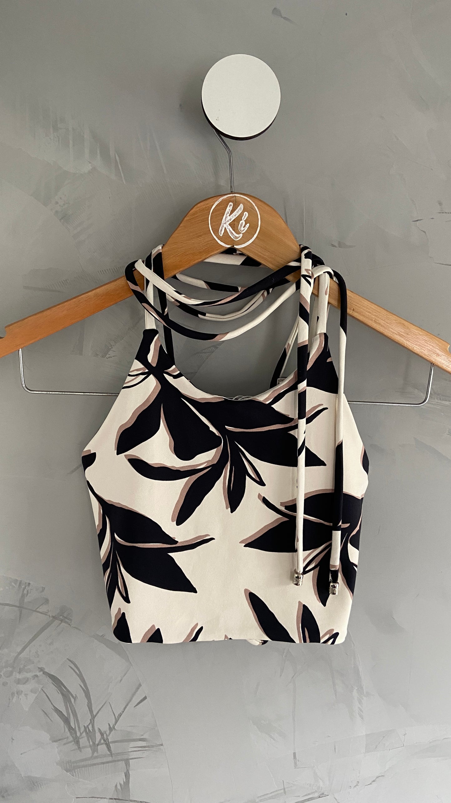 Top Bio Strap Estampa Folhas